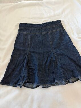 Chaps Dark Blue Denim Flared Skirt